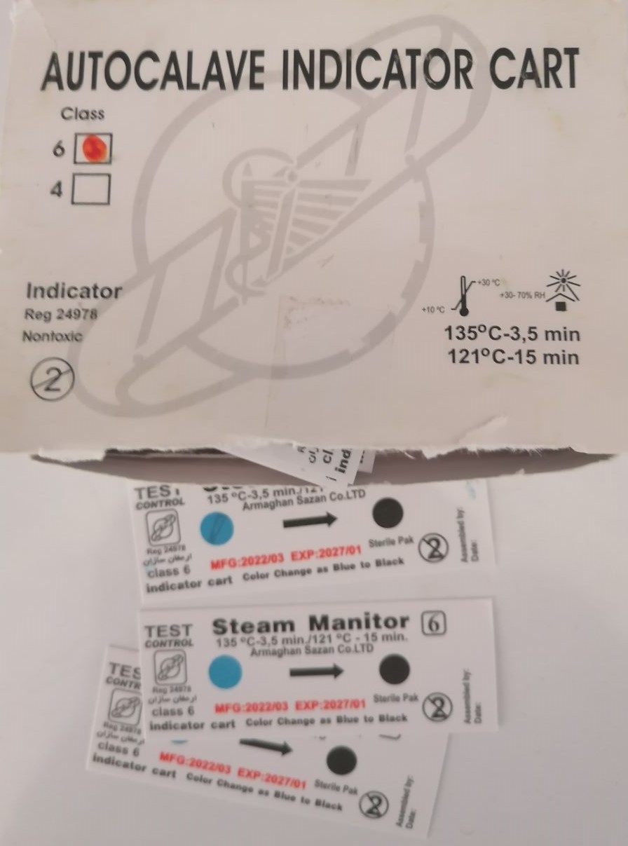 اندیکاتور کارتی بخار (اتوکلاو) کلاس6 (steam monitor cart)